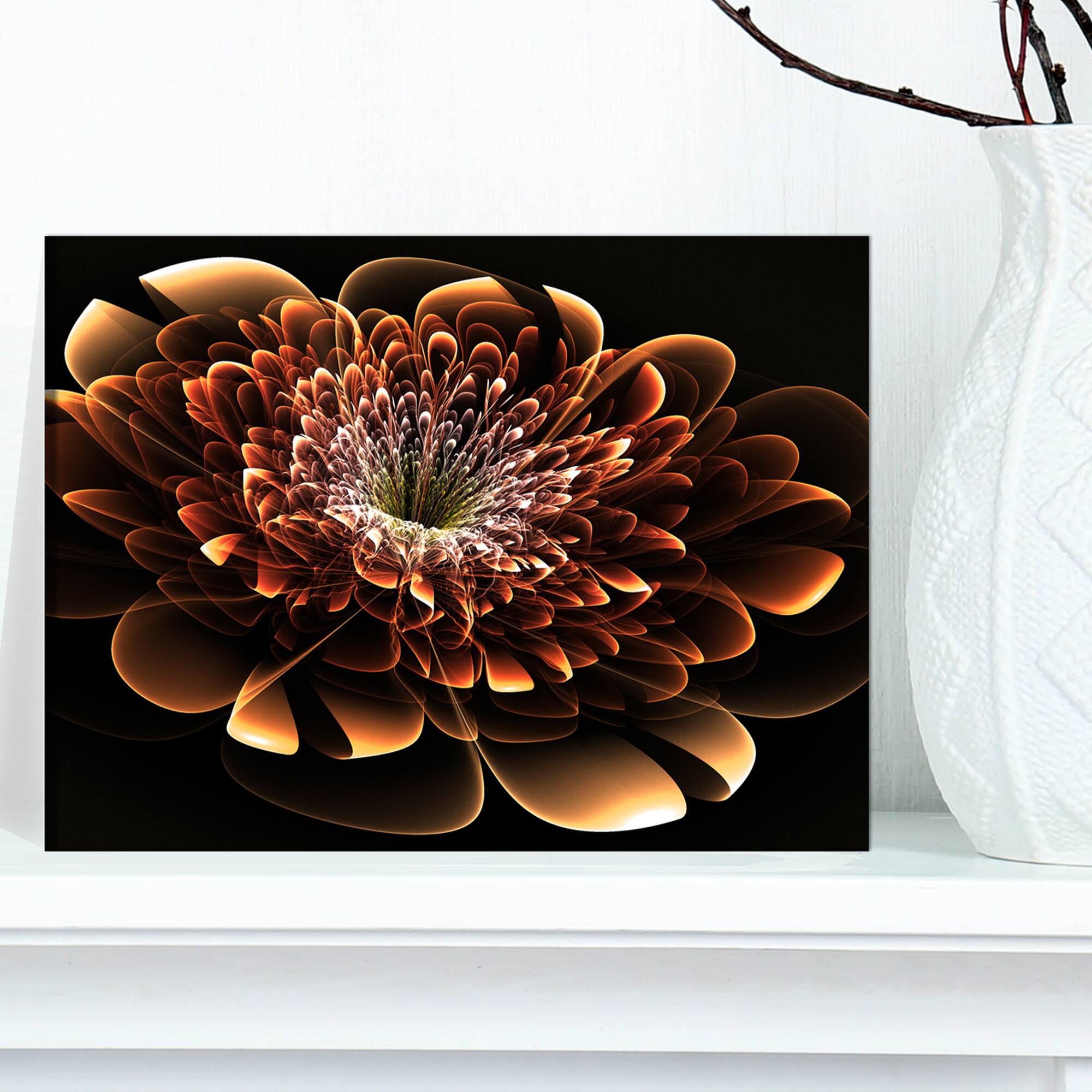 Designart - Brown Fractal Flower